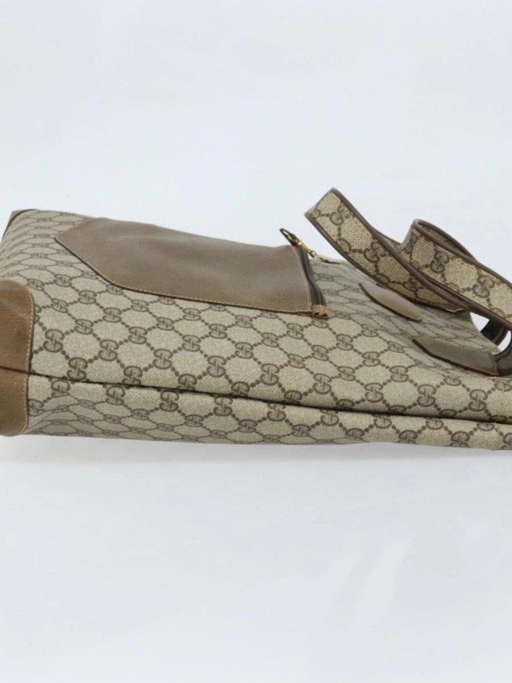 GUCCI GG Supreme Tote Bag PVC Beige Gold Auth gh1804 - Picture 4 of 15